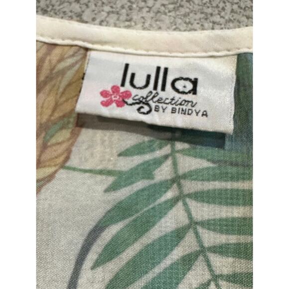 Lulla Collection by Bindya Tropical Animal Print Kimono Coverup Pom Fringe NWOT - Picture 3 of 12